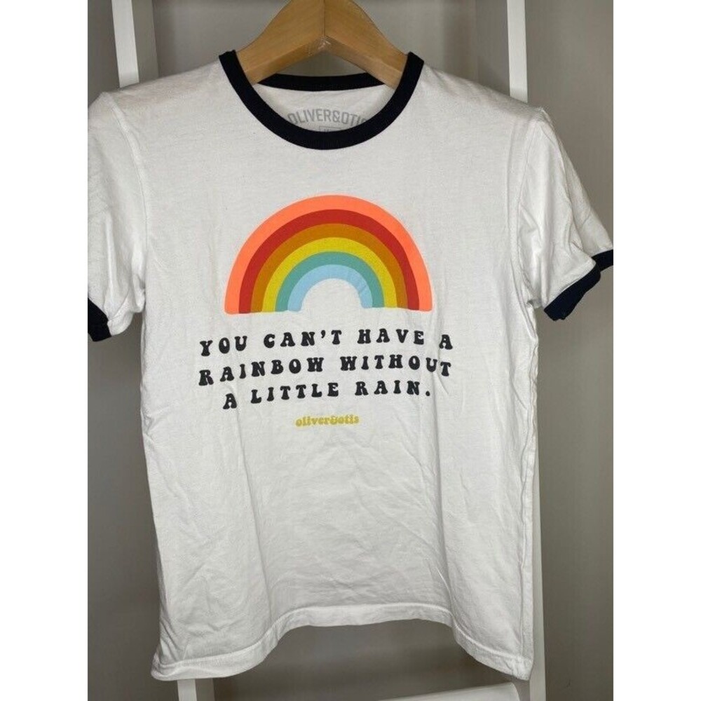 Oliver & Otis Shirt Womens Small Yellow Rainbow Dolly Parton Quote Country Music